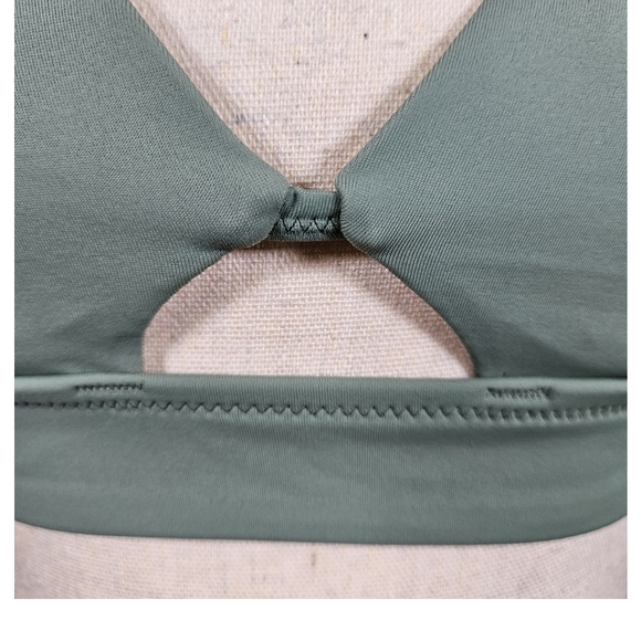 Shade & Shore Underwire Longline Cutout Strappy Bikini Top, Sage Green, 32C - Picture 2 of 13